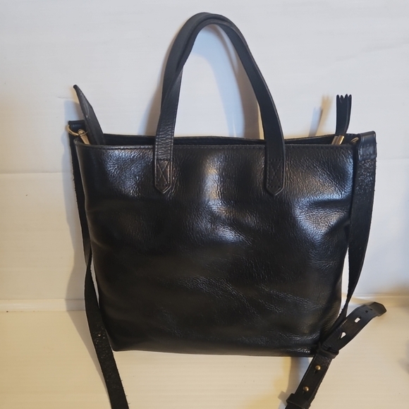 Madewell The Zip-Top Transport Black Leather Satchel  Convertible Crossb… - Picture 4 of 12